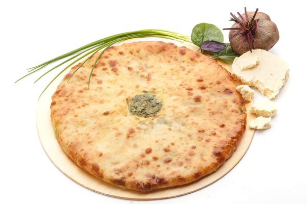 Осетинский пирог с осетинским сыром и свекольными листьями